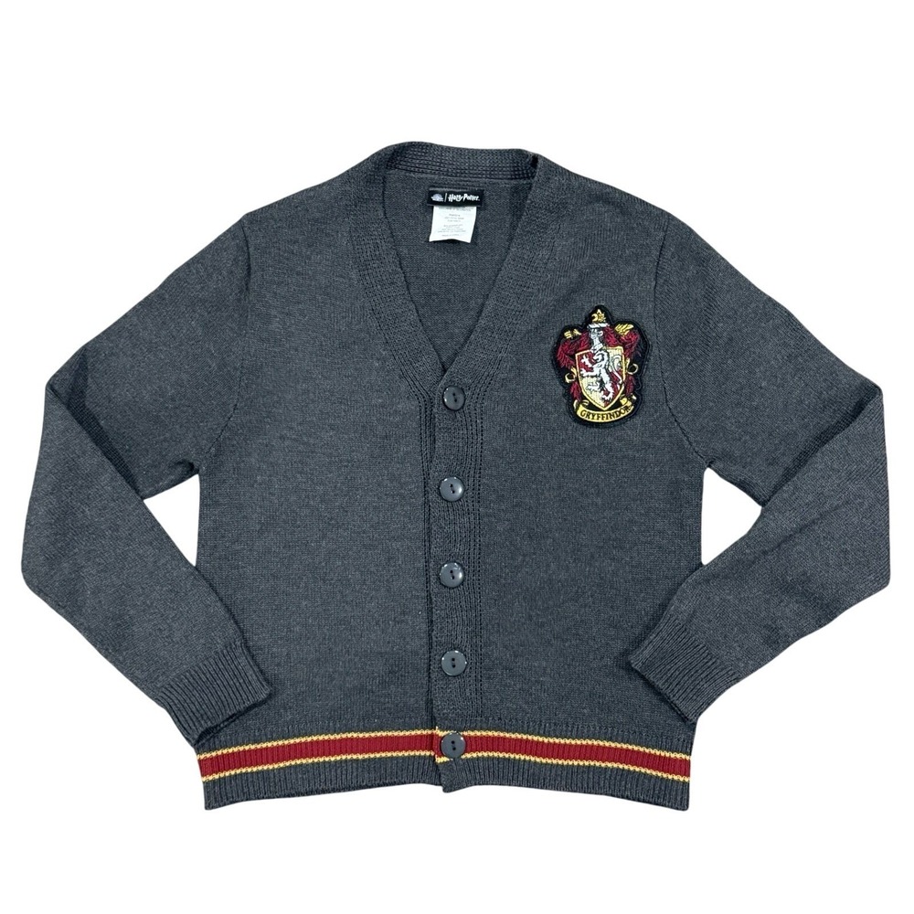 Harry Potter Child Youth Medium Gryffindor Cardigan Sweater Grey Wizarding World